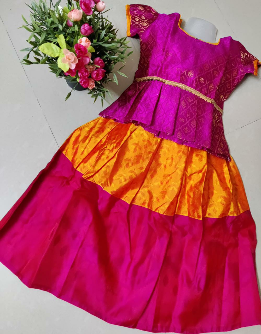 Ethnic Skirt Set for Girls-SHG1052