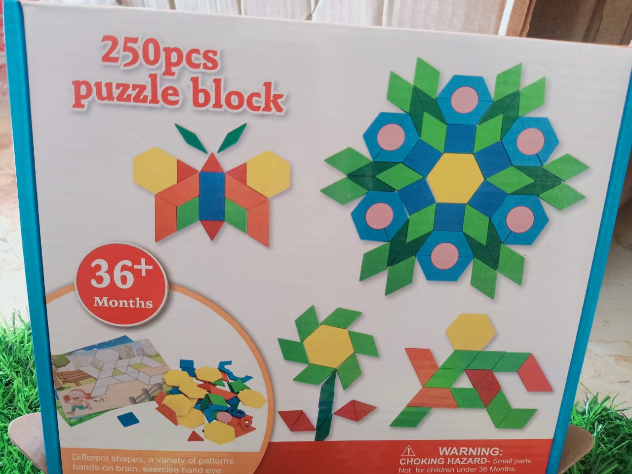 250 Pieces Colorful Geometry Shape Jigsaw Puzzle Toys for Kids-SHTM1109