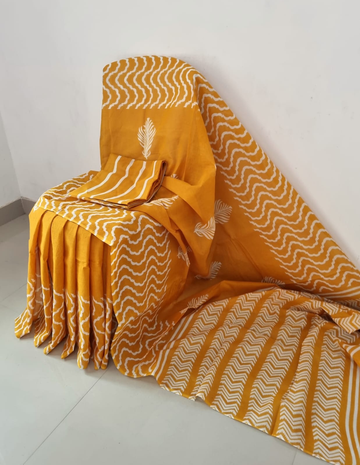 Beautiful Handblock Printed MulMul Saree Collections -SH0646