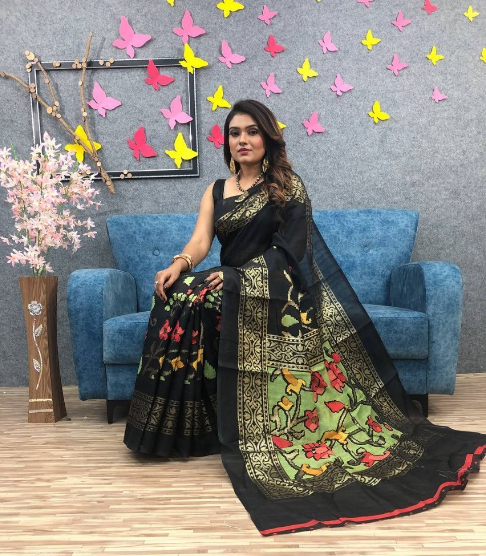 Soft Linen Saree Collections - SH0616