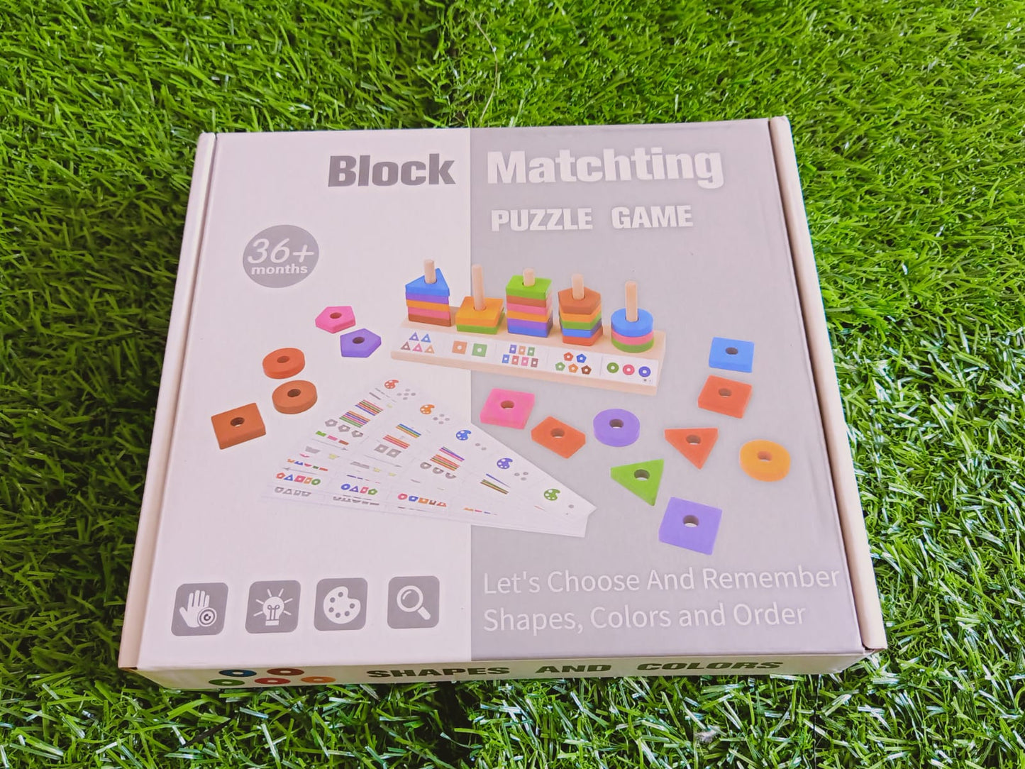 Wooden Building Block with Multi Colour Matching Puzzle Game for Kids-SHTM1112