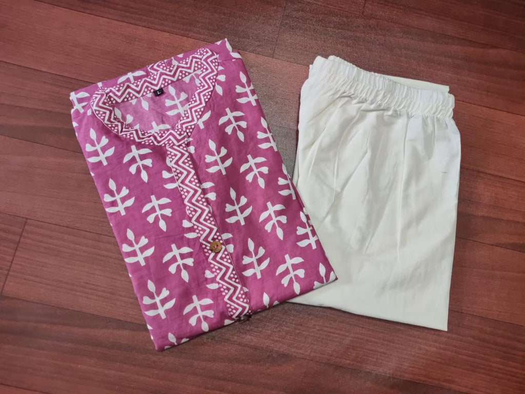 Awesome Cotton Kurta with Pant for Women-SHKS1113