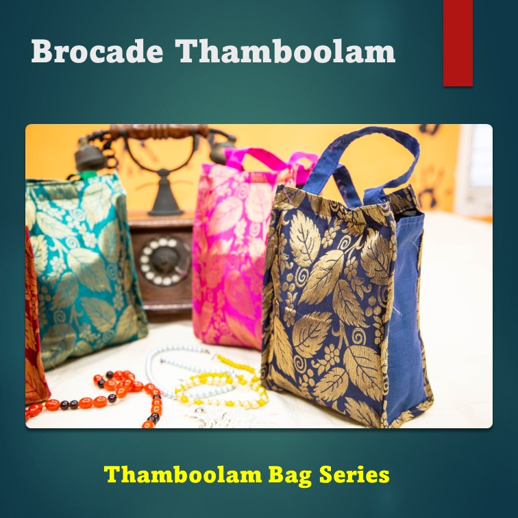 Brocade Thambulam Velcro Closure Bags-SHB1026