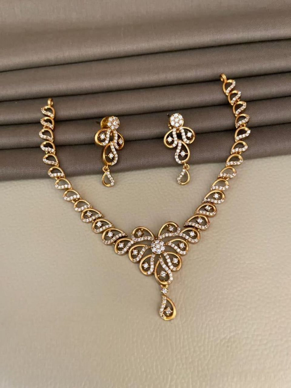Elegant Stone Work Necklace Set- SHJ1008