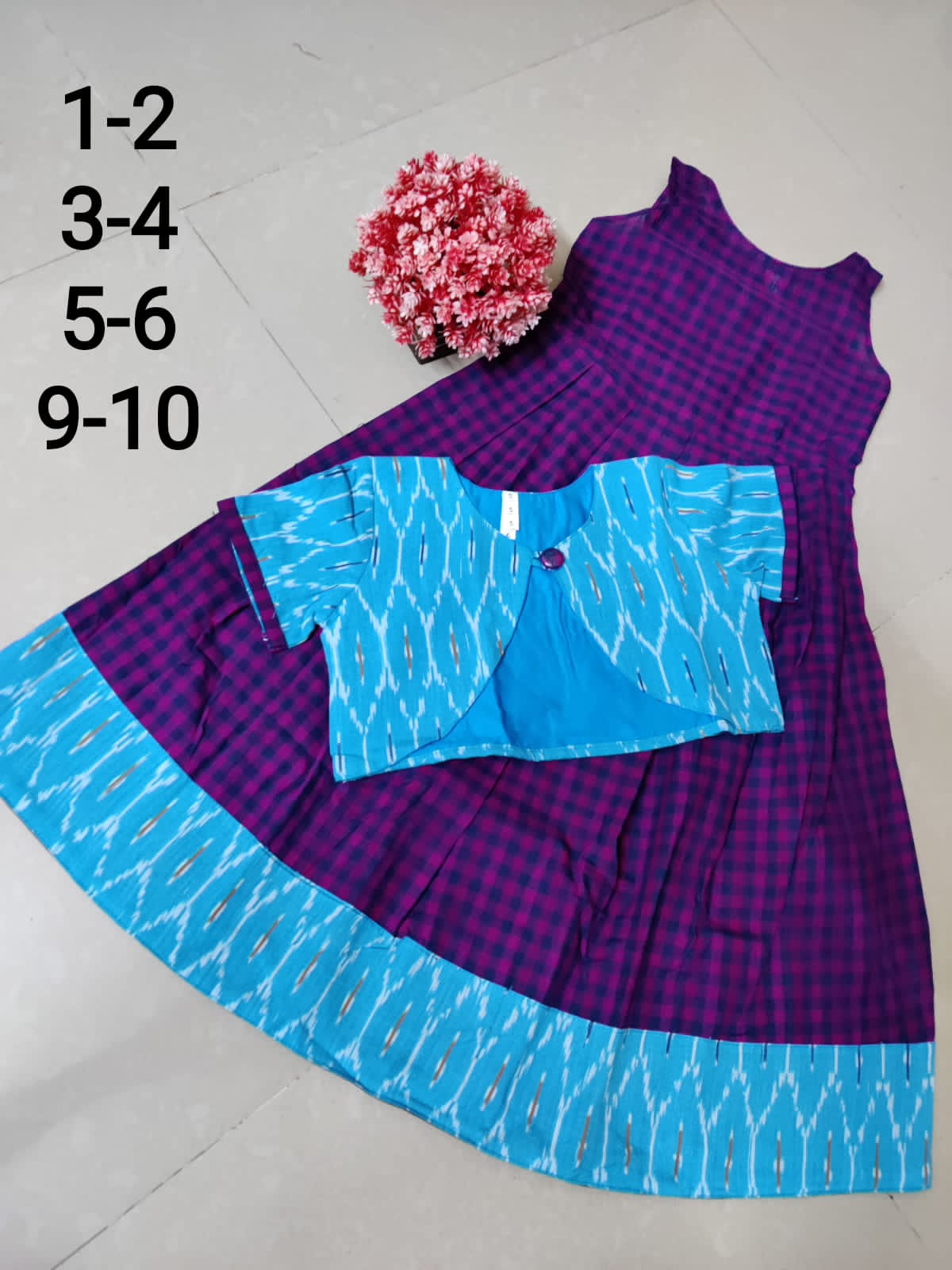 Handloom Fusion Frocks for Girls-SHG1063