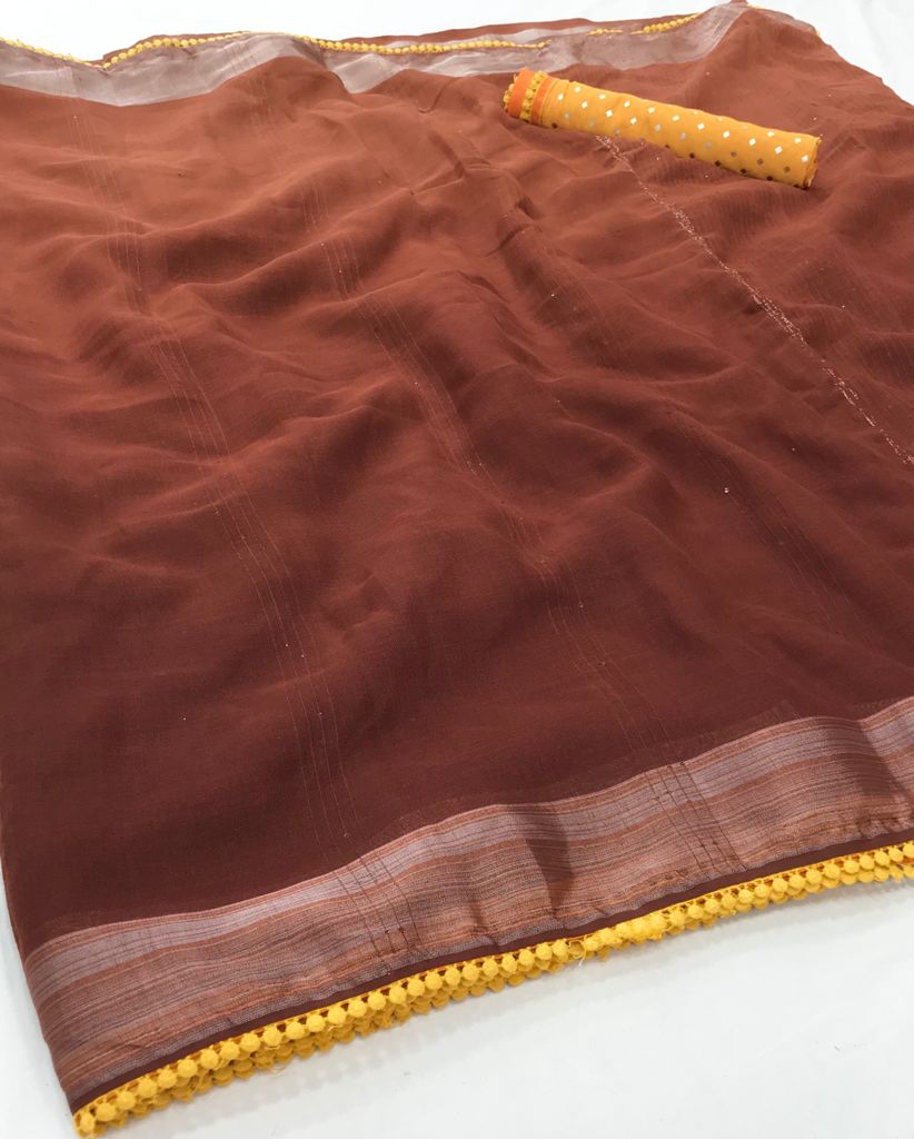 Ethnic Linen Silk Saree-SH0565