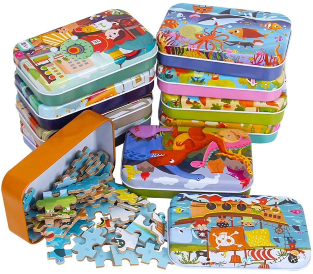 60 Pieces Wooden Montessori Puzzle Toys for Kids-SHTM1097