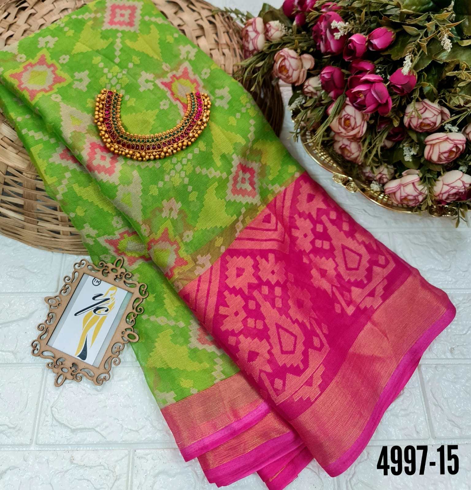 Beautiful Chiffon Brasso Sarees -SH0622