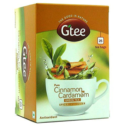GTEE Green Tea Bags,  Cinnamon & Cardamom , 25 Tea Bags-SHN1001