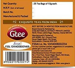 GTEE Green Tea Bags,  Cinnamon & Cardamom , 25 Tea Bags-SHN1001