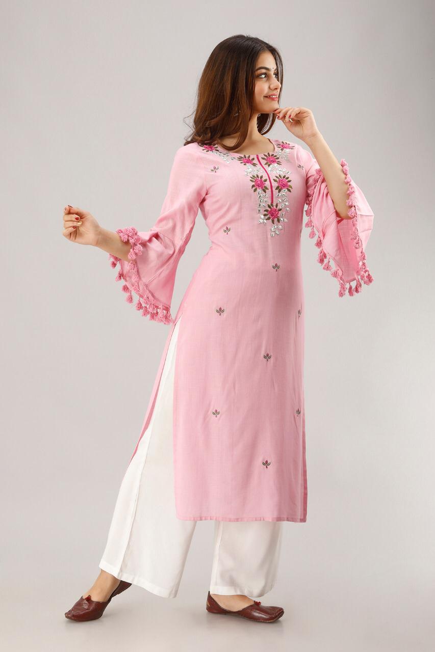 Elegant Rayon Slub Kurti-SHK1020