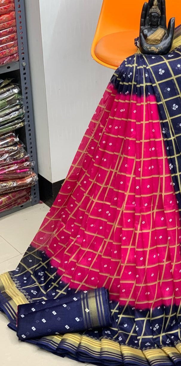 Attractive Art Silk Bandhani Saree-SH0500