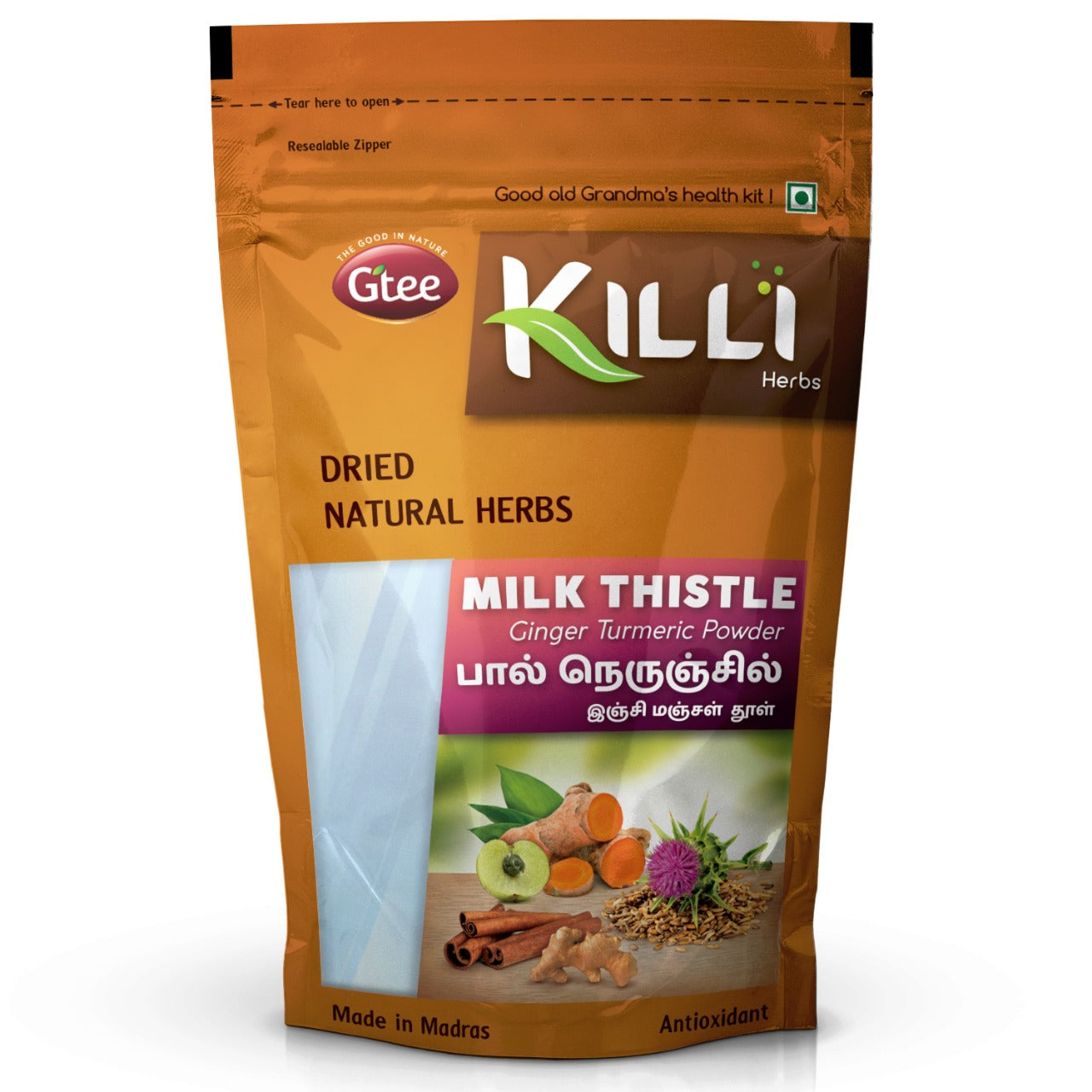 KILLI Milk Thistle Ginger Turmeric Cinnamon Amla Powder, 100g-SHN1053