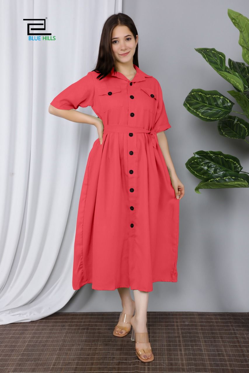 Stylish Kurti with Collar Design-SHK1093