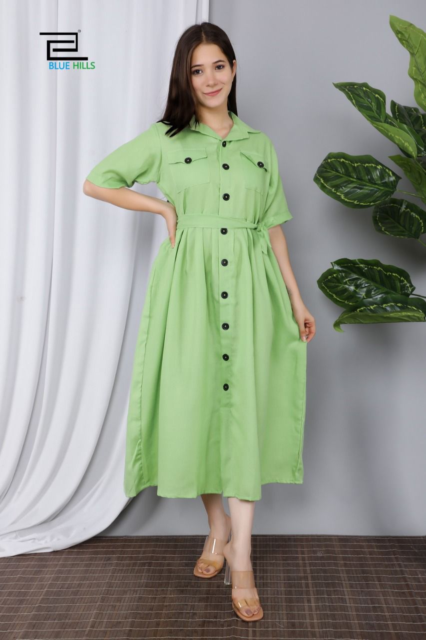 Stylish Kurti with Collar Design-SHK1093