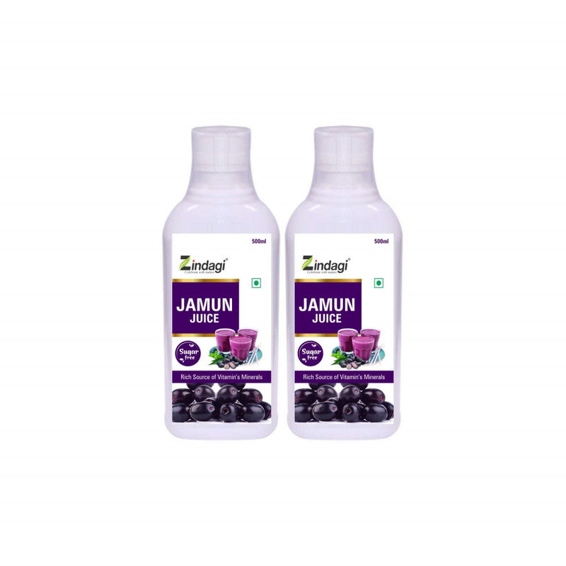 Zindagi Pure Jamun Juice - Sugar Free Premium - 100% Natural & Healthy - Diabetic Juice (500 ml) - SHTZ1042