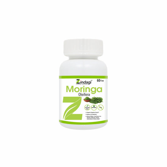 Zindagi Moringa Extract Capsules - Natural Health Supplement - Pure Moringa Leaves Powder Extract (60 Capsules) - SHTZ1017