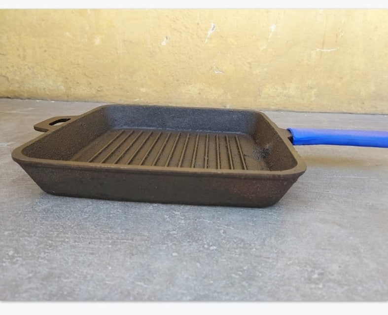 Grill Pan Single Long Handle with Heat Resistant Silicon Grip-SHC1003