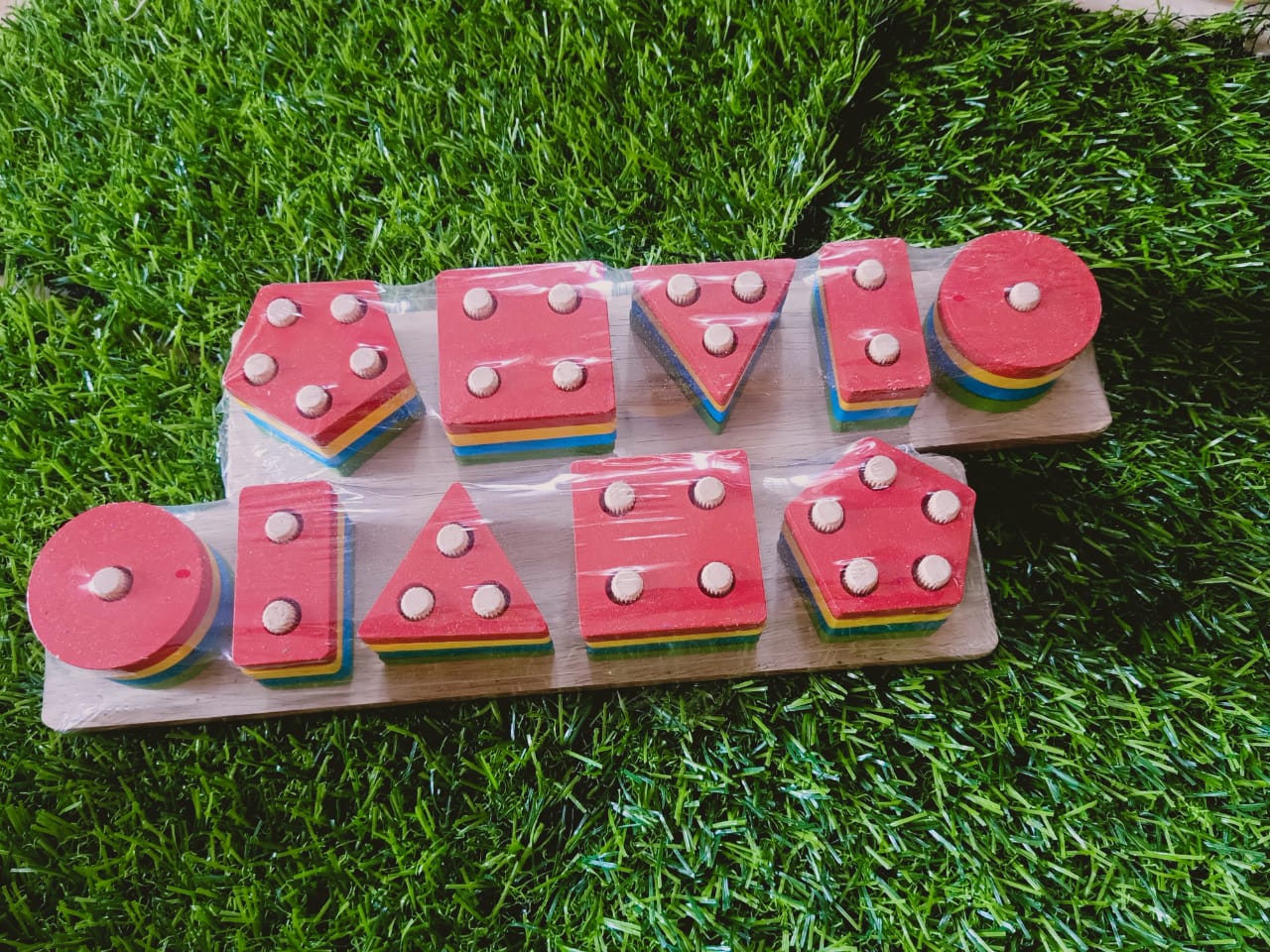 Wooden Angle Blocks Stacker Shape Sorter Column Puzzle for Kids - SHTM1043