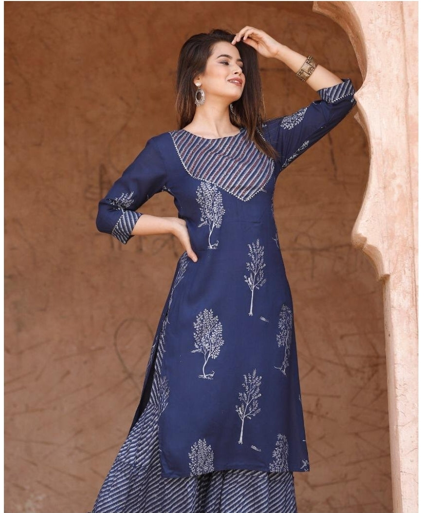 Ethnic Rayon Kurta Set-SHKS1016