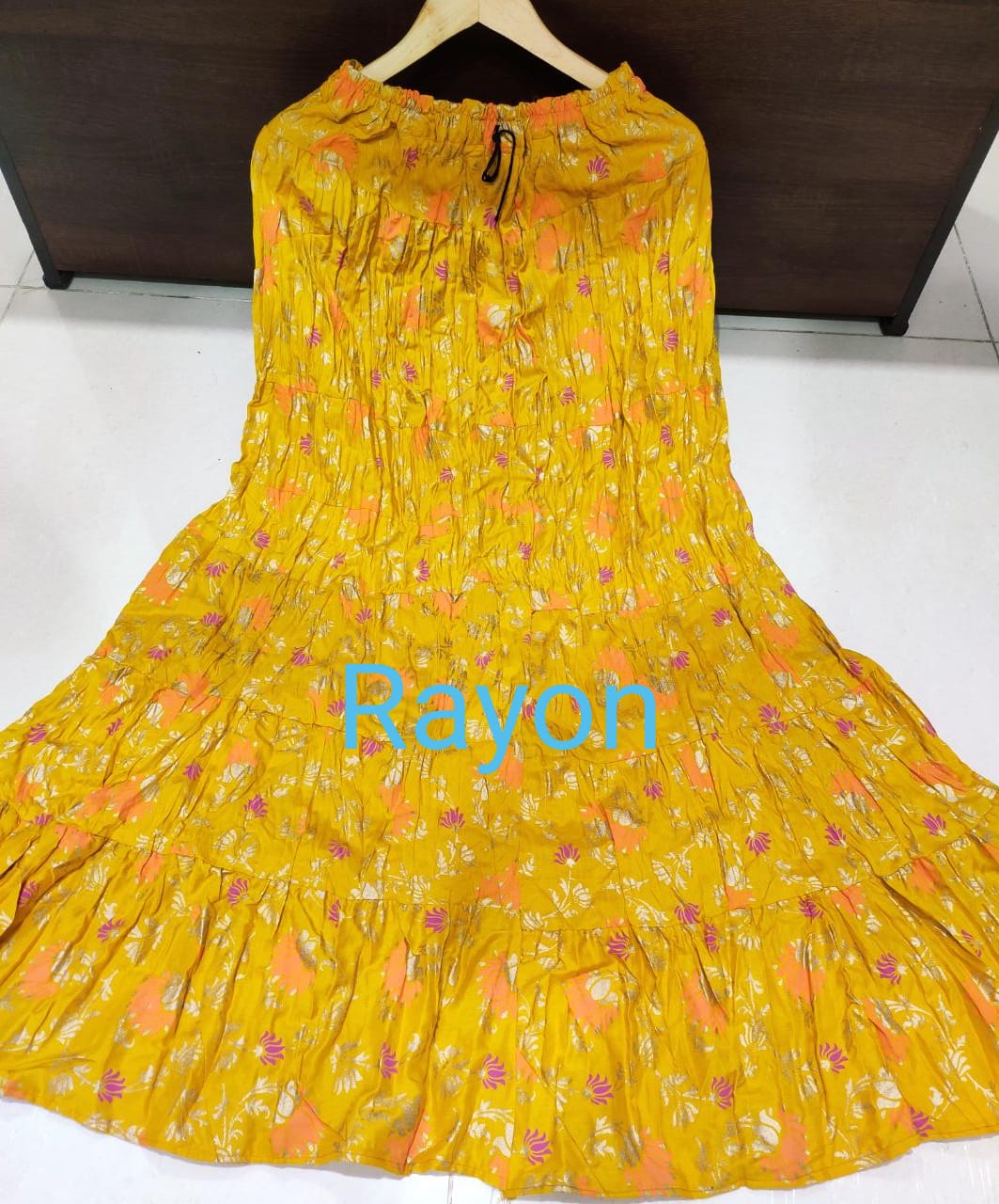 Women's Rayon/Cotton Printed Ethnic Skirt-SHBW1088