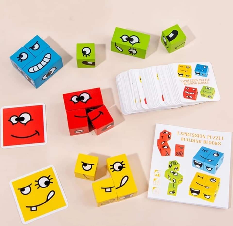 Expression Puzzle Building Block Toy for Kids-SHTM1129