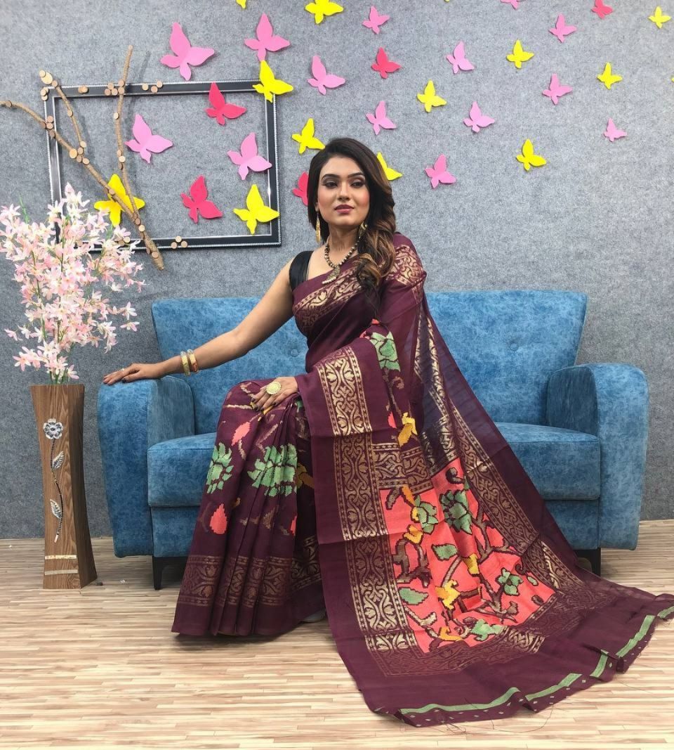 Soft Linen Saree Collections - SH0616