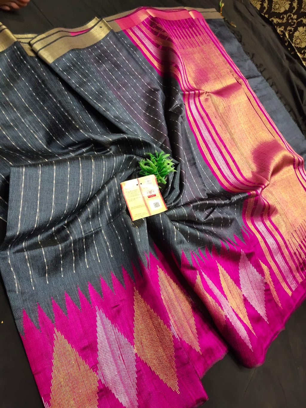 Raw Silk Temple Border Sarees - SH0605