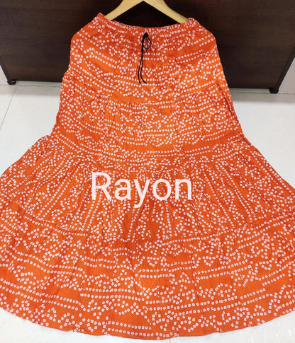 Women's Rayon/Cotton Printed Ethnic Skirt-SHBW1088