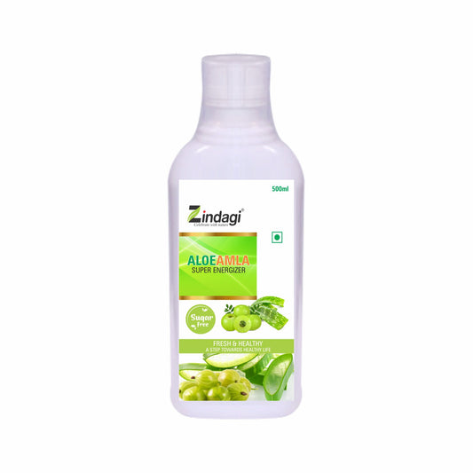 Zindagi Natural Aloe Amla Juice - Natural Immunity Booster - No Added Sugar - Health Drink (500 Ml)  - SHTZ1047