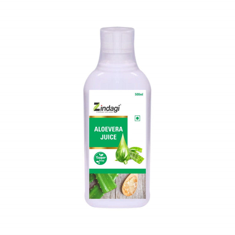 Zindagi Aloevera Juice- Improve Digestive System - 100% Pure And Natural Herbal Supplement (500 Ml) - SHTZ1046