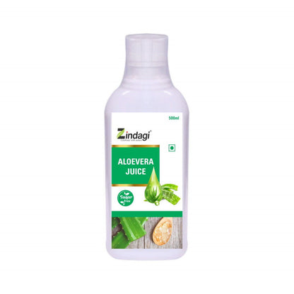 Zindagi Aloevera Juice- Improve Digestive System - 100% Pure And Natural Herbal Supplement (500 Ml) - SHTZ1046