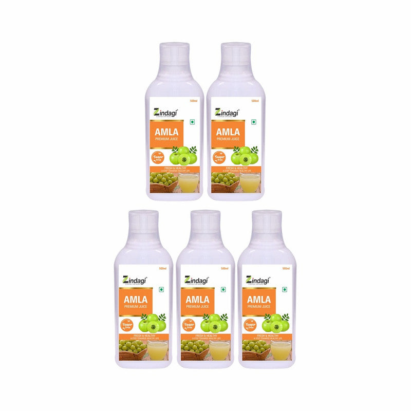 Zindagi Pure Amla Juice - Loaded With Vitamin C - Concentrate & Sugar-Free Energy Drink (500 ML) Pack of 2 - SHTZ1045