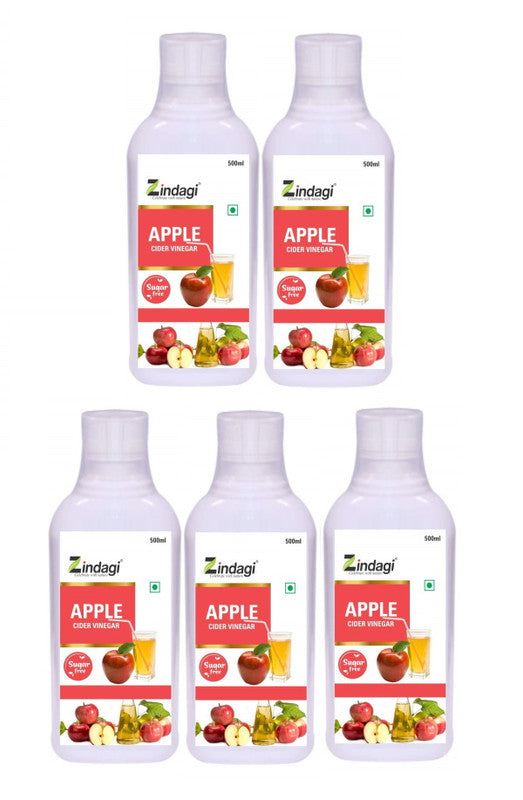 Zindagi Apple Cider Vinegar - Raw, Unfiltered And Undiluted - 100% Pure Vinegar(500 Ml)  - SHTZ1048