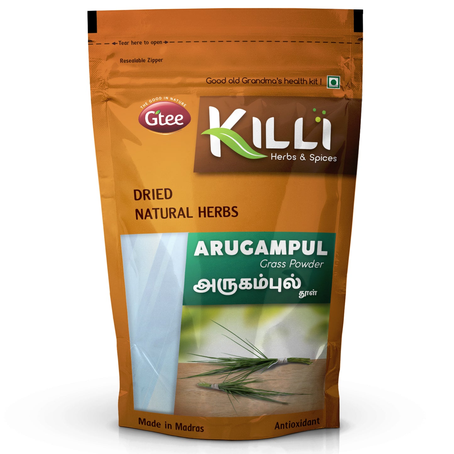 KILLI Bermuda | Arugampul | Cynodon dactylon | Doob Grass Powder, 100g-SHN1022