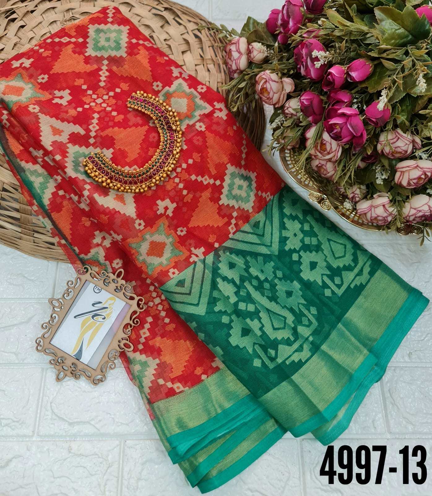 Beautiful Chiffon Brasso Sarees -SH0622