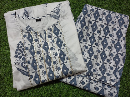 Hand Block Print Cotton Kurta Sets for Women-SHKS1135