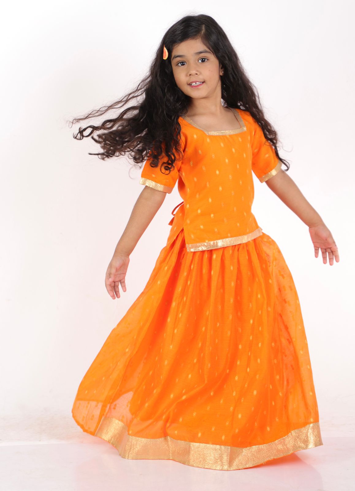 Silk Skirt Set for Girls-SHG1064