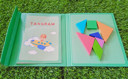 Early Learning Tangram Woodiness Magnetic Educational Kids Jigsaw Puzzle for Kids-SHTM1093