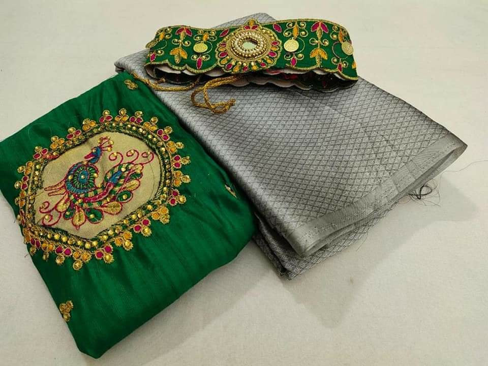 Chiffon Leaf Saree Collections-SH0593