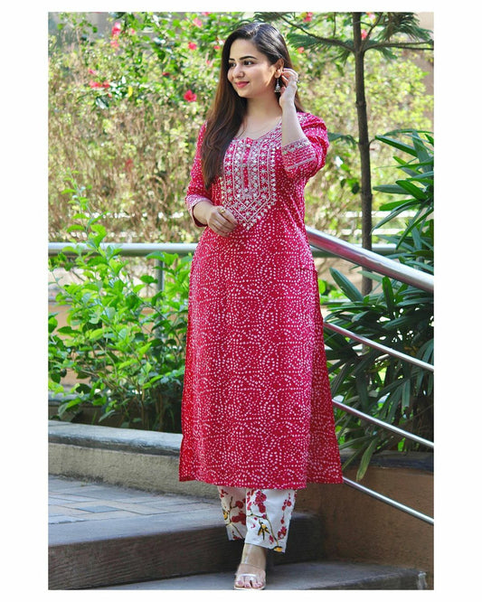 Ethnic Rayon Kurta Sets for Women-SHKS1053