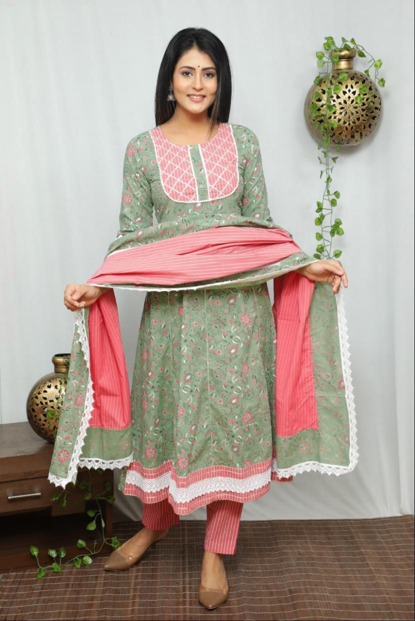 Casual Cotton Kurta Sets for Women-SHKS1109