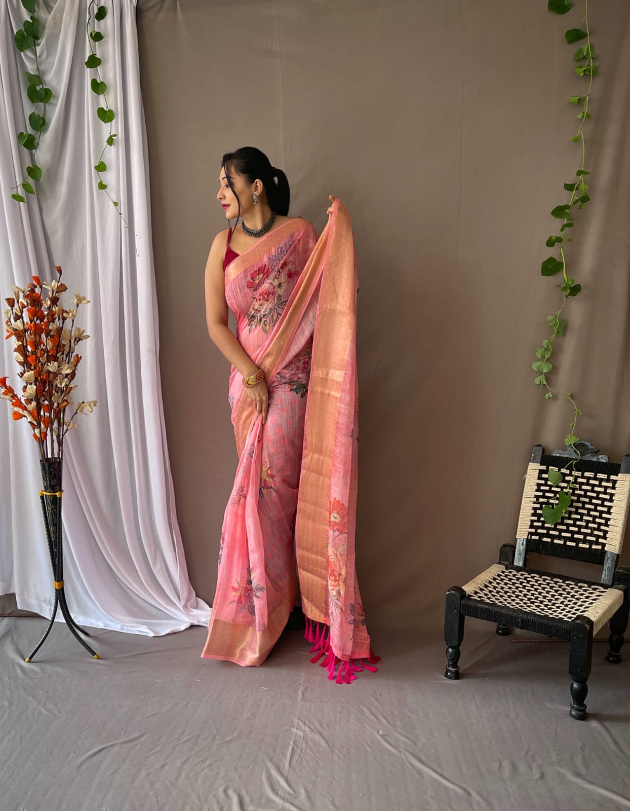 Classic Linen Sarees-SH1000