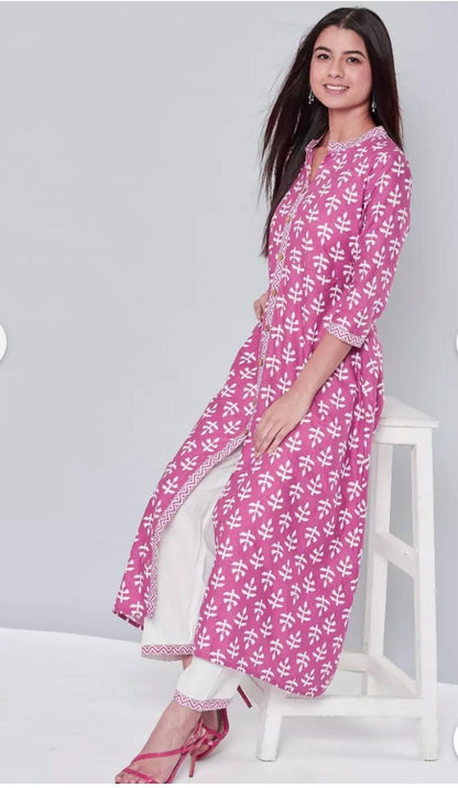 Awesome Cotton Kurta with Pant for Women-SHKS1113