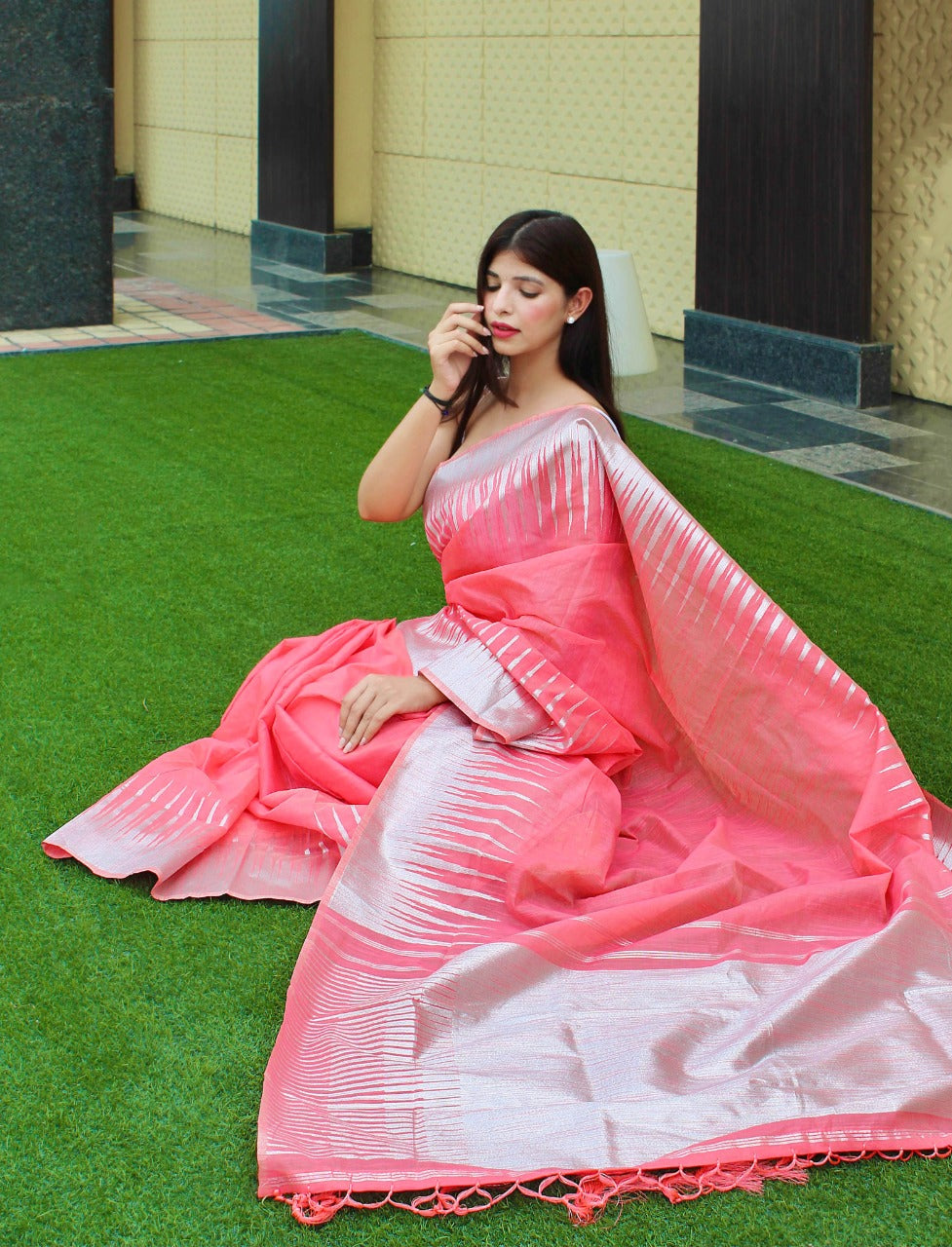 Graceful Cotton Slub Saree-SH1003