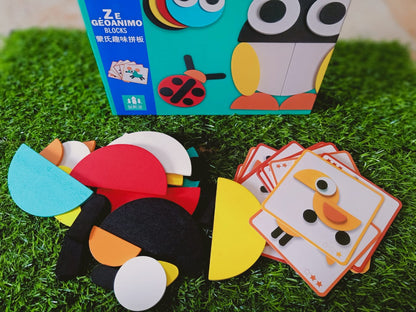 Geoanimo Animal Wooden Blocks Puzzles for Kids - SHTM1033
