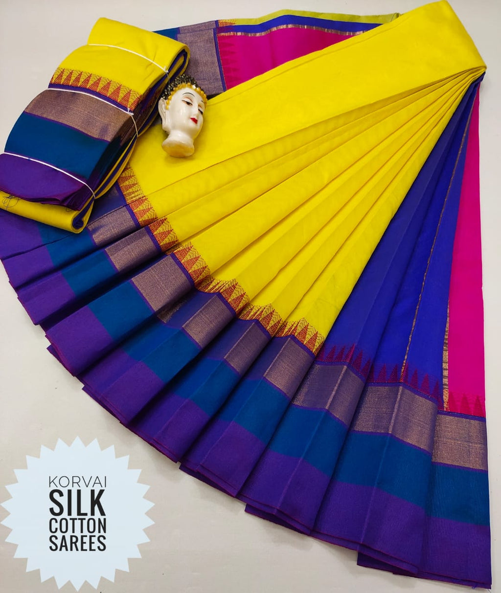 Korvai Silk Cotton Saree-SH0561