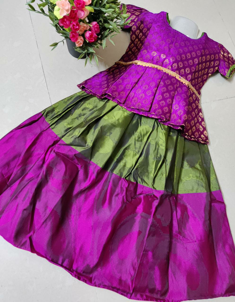 Ethnic Skirt Set for Girls-SHG1052