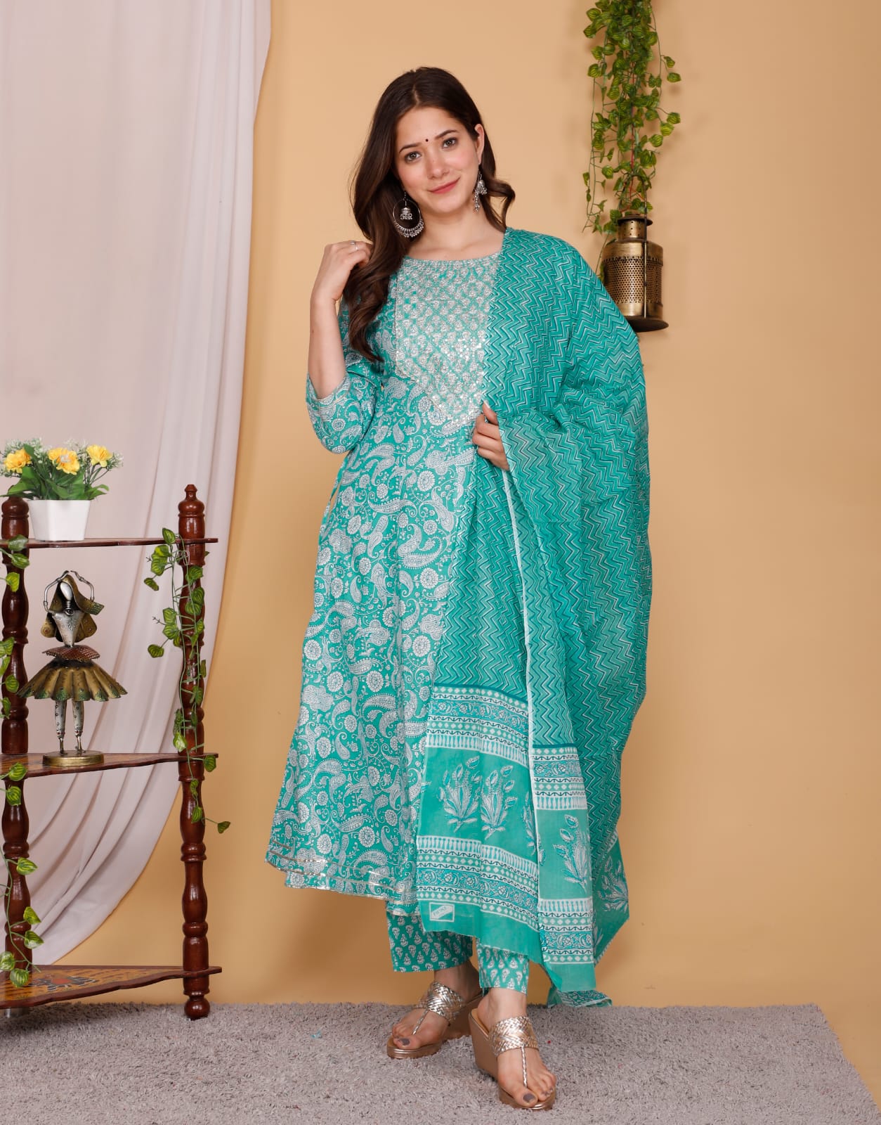 Premium Cotton Kurta Sets for Women-SHKS1148