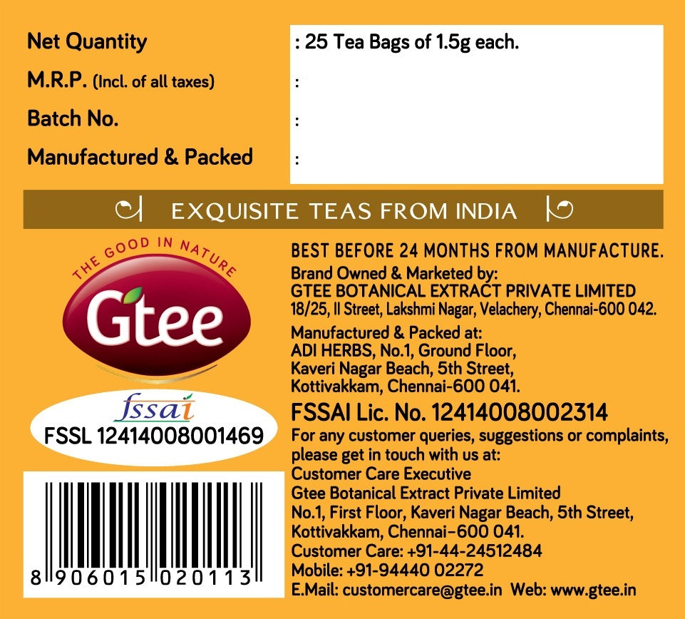 GTEE Chamomile Flower Tea Bags, 25 Tea Bags-SHN1000